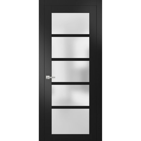 SARTODOORS French Interior Door, 36" x 80", Black QUADRO4002ID-BLK-36